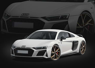 White Audi R8 Sports Car