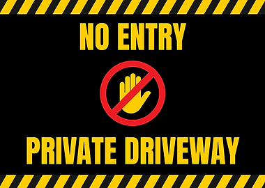 No Entry Private Driveway Sign