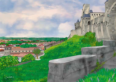Carcassonne Medieval Fortress - Artistic French Cityscape
