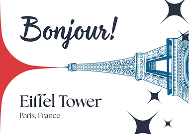 Bonjour Eiffel Tower Paris