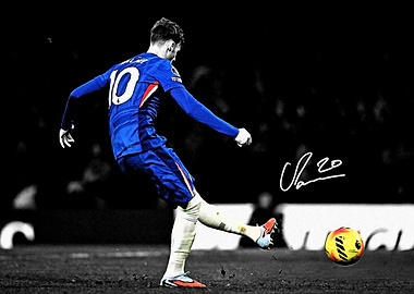 Soccer Player Palmer Kicking Ball