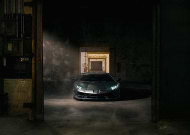 Lamborghini Aventador in Industrial Setting
