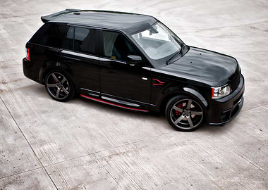 Black Range Rover Sport with Red Accents