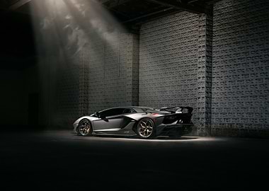 Lamborghini Aventador SVJ in a Warehouse