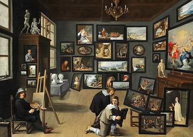 Artist's Studio with Paintings and Sculptures