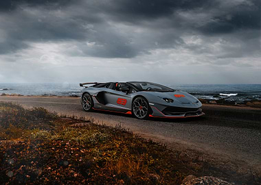Lamborghini Aventador SVJ Roadster by the Sea