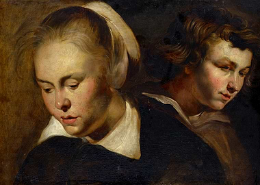 Two Young People Looking Down