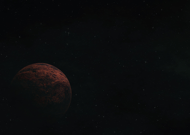 Red Planet in Starry Space