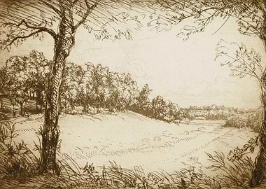 Sketch of a pastoral landscape
