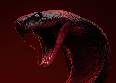 Close-up of a Red Cobra Snake