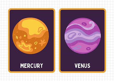 Mercury and Venus Planet Cards