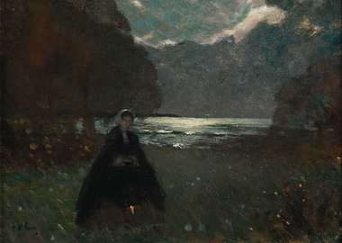 Woman by the Moonlit Sea