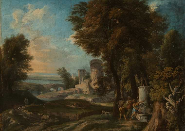 Pastoral Landscape with Ruins and Figures