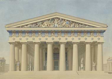 Ancient Greek Temple Facade