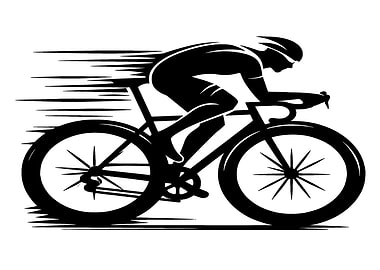 Cyclist in motion silhouette