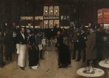 Night Scene at a Parisian Cafe