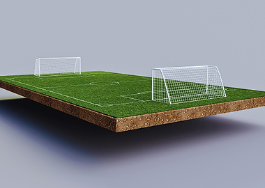 Floating Soccer Field with Goals