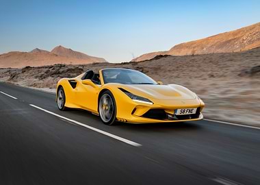 Yellow Ferrari Convertible on a Road