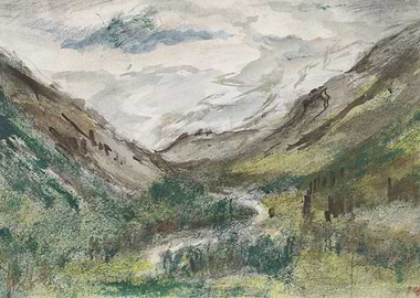 Mountain Valley Landscape Painting