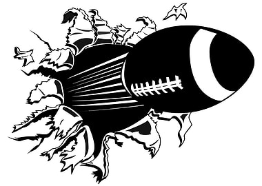 American Football Ripping Through Background