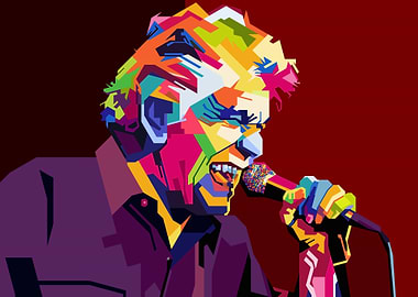 Colorful Pop Art Portrait of a Singer