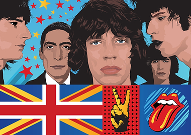 Rolling Stones Pop Art Collage