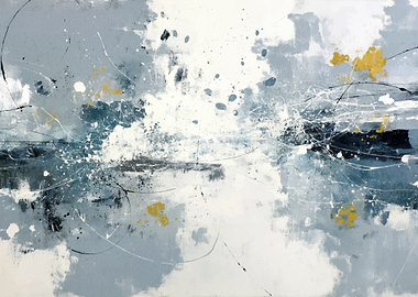 Abstract Splatter and Wash Painting