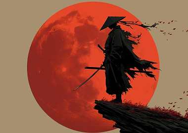 Samurai Under a Blood Moon