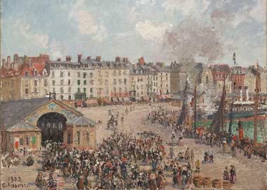 Busy Harbor Market Scene