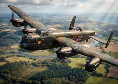 Avro Lancaster Bomber in Flight