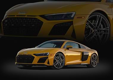 Yellow Audi R8 Sports Car