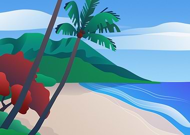 Beach Scene in Guadeloupe