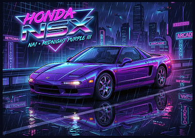 Retro Honda NSX in Neon City