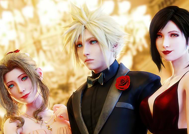 Final Fantasy characters in formal attire
