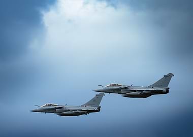 Two French fighter jets flying