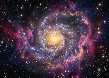 Vibrant Spiral Galaxy in Deep Space