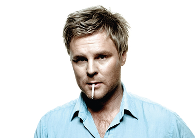 nocilai dunger with cigarette in blue shirt