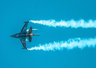 Fighter Jet Performing Aerial Maneuver