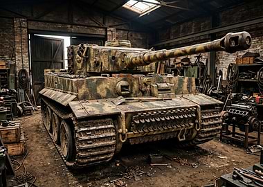Tiger Tank in Workshop