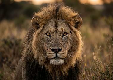 Majestic Lion in African Savannah