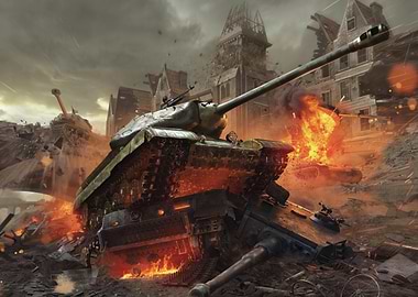 world of tanks in a Destroyed City