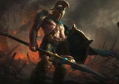 Warrior with Spear and Shield