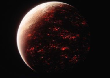 Volcanic Planet in Space