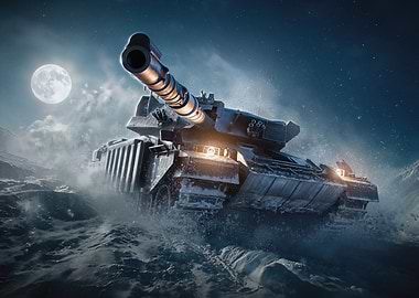 Tank in a Snowy world of tanks