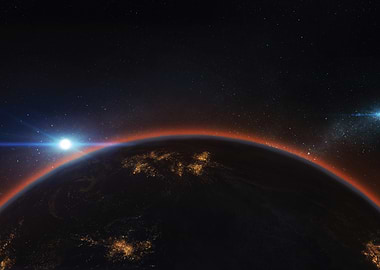 Earth from Space at Sunrise