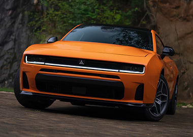 Orange Dodge Charger Daytona EV