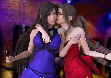 Tifa and Aerith in Evening Gowns