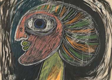 Abstract Portrait with Bold Colors