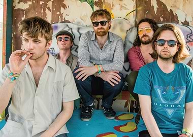 Band Posing in Front of Graffiti Wall fontaines dc