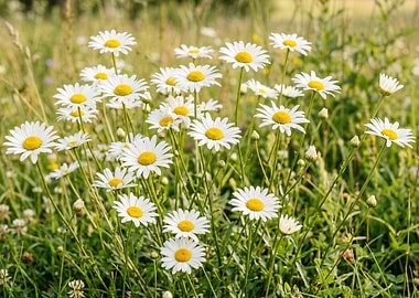 Field of Daisies in Sunlight